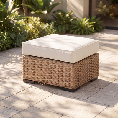 All‑Weather Wicker Patio Ottoman