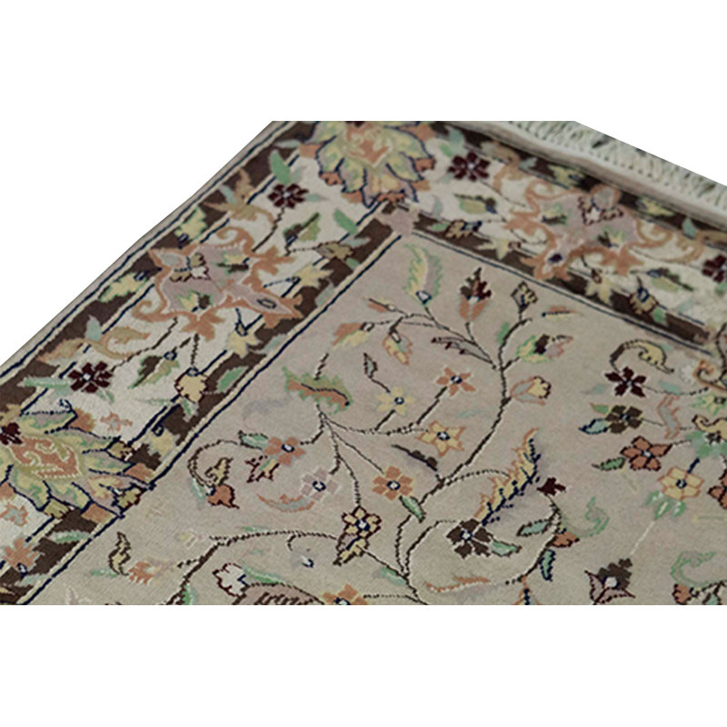 Hand-Knotted High-Quality Beige and Ivory Area Rug