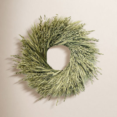 Dried Flowers Green Wheat and Avena Oats Simple Organic Wreath