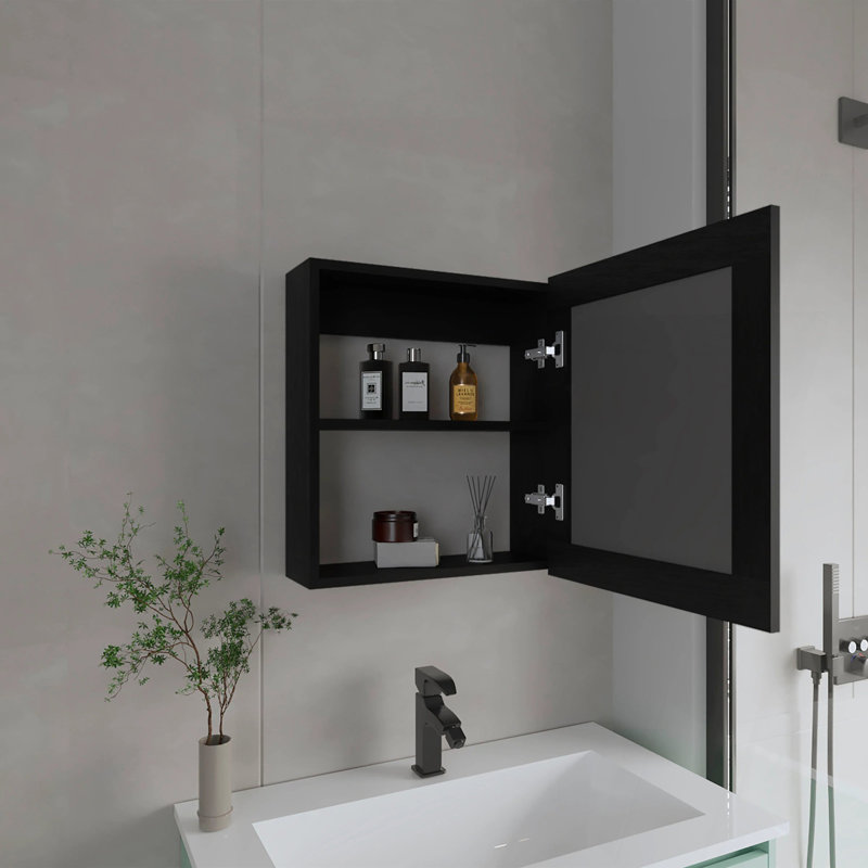 Pharmacie avec miroir inclus, 20.5 "H x18.6"W x 5.7"D, Wenge