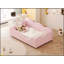 Lit pour tout-petits rembourré en forme de nuage avec garde-corps de sécurité, velours rose, pour 1-6 ans, compatible avec les matelas standard pour tout-petits américains