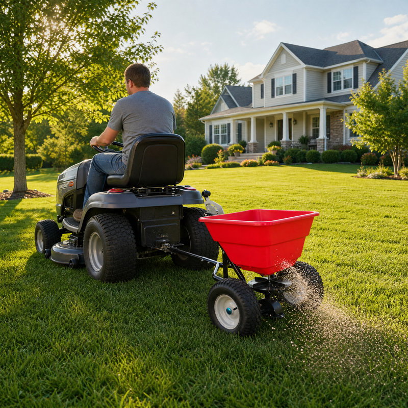 Metal + Plastic Broadcast Seeder, Black
