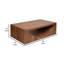 Table basse Okai avec découpe en arche, rectangulaire en bois de manguier brun de 55 po