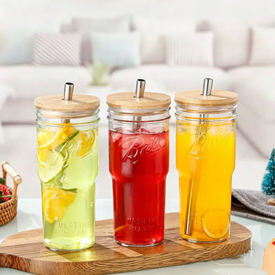 23.67 oz Clear Embossed Glass Tumblers