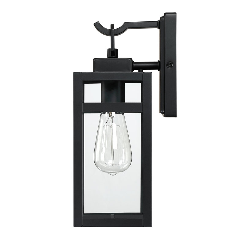 Matte Black Outdoor Wall Lantern, 35.3cm H x 12.7cm W x 12.7cm D