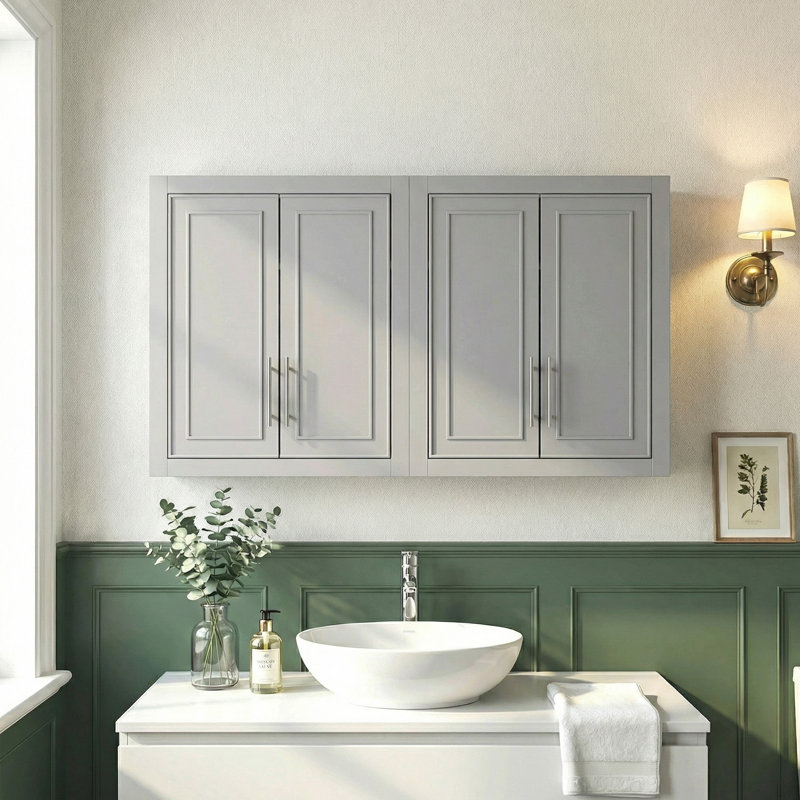 Armoire de rangement moderne avec tablettes réglables, Gris
