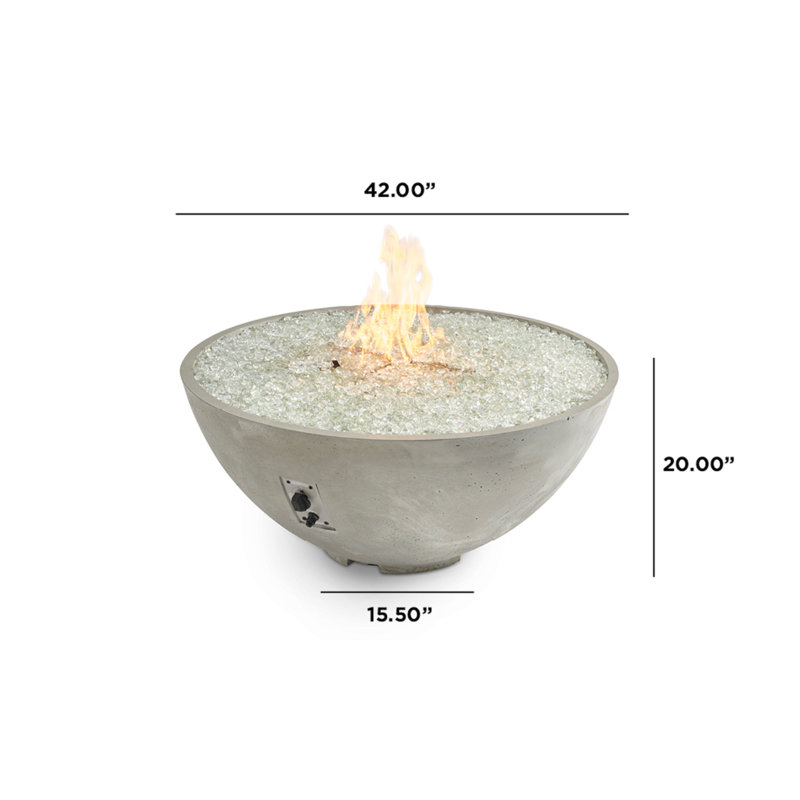 Cove Round Concrete Smokeless Fire Pit Table, White