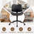 Mid-Century Modern Armless Office Chair with Wheels, Faux Leather Swivel Desk Chair with Walnut Wood Shell, Adjustable Height and Rocking Function-442342659