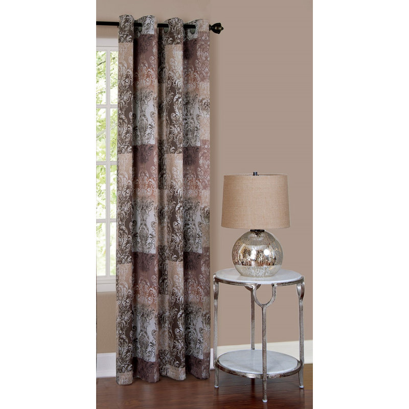 Gillsville Semi Sheer Curtain Single Panel, 50" W x 63" L, Brown