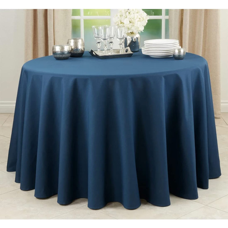 Polyester Table Cover | Washable Fabric | Wrinkle Resistant | Tablecloth For Banquets, Weddings, Parties And More, 108", Black