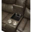 Canapé modulaire inclinable manuel en simili cuir Tavin avec console porte-gobelet
