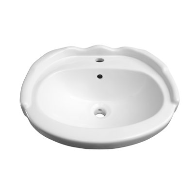 Lavabo sur piédestal 15 po, 1 trou, blanc Silvi