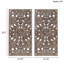 Ensemble de 2 décorations murales en bois vieilli avec fleurs de lotus couleur bronze l 15,75 po x H 31,5 po x P 0,59 po