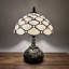 Laurentius Tiffany Table Lamp White Stained Glass Crystal Beans Included LED bulb 14"H*10" W