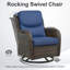 Chaise berçante rotative en osier d'extérieur Koba (ensemble de 2)-31052497-31052496