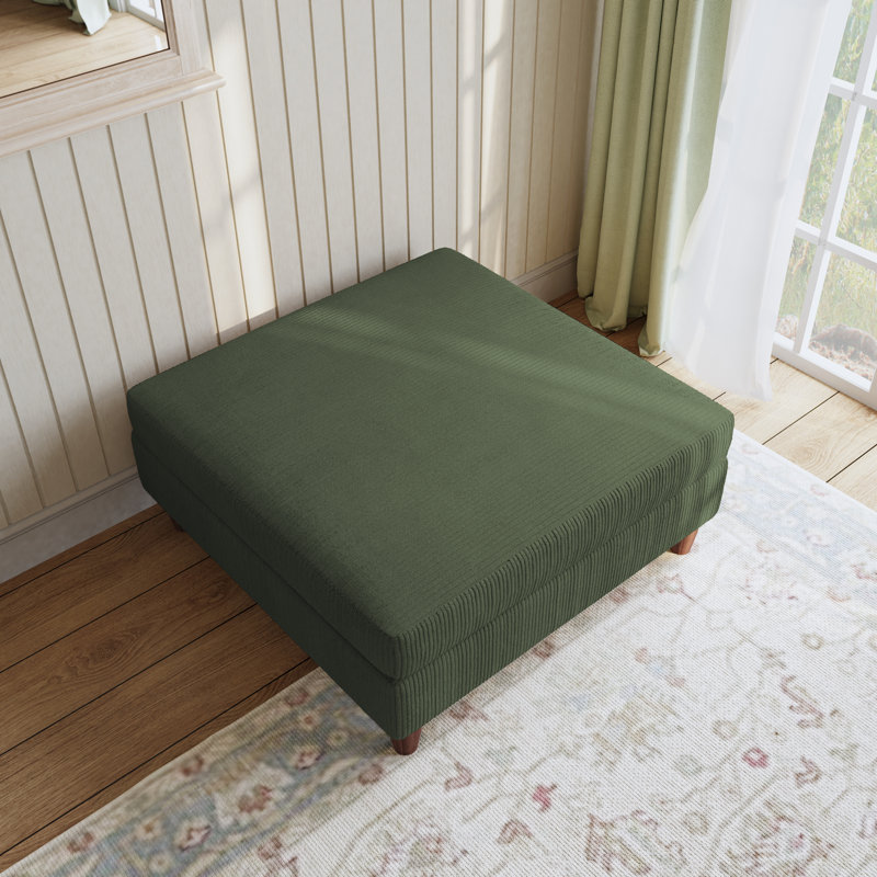 Seemab 102.1Cm Wide Square Standard Ottoman, Green