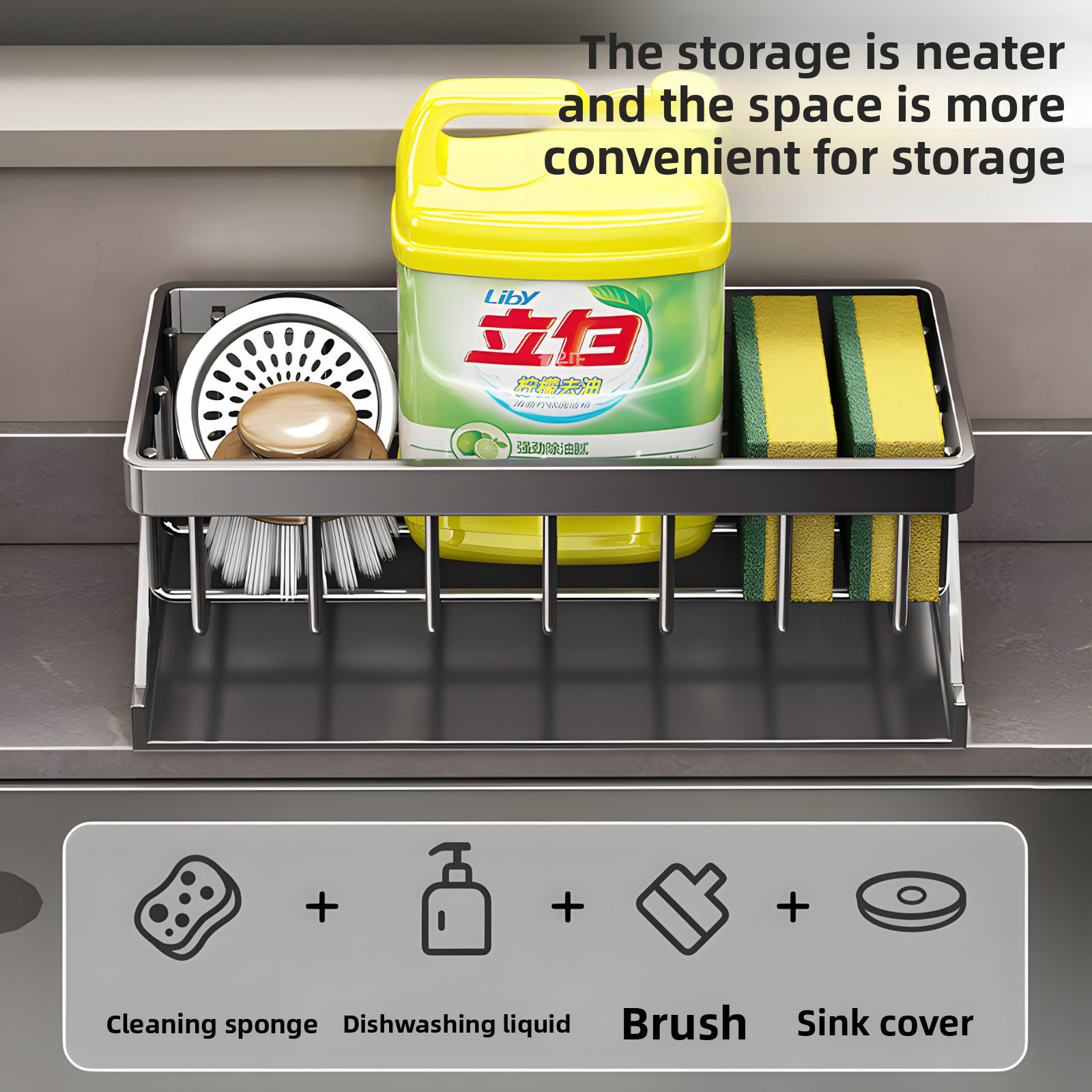 Xiangong Stainless Steel Kitchen Sink Organizer - Sponge Holder And ...
