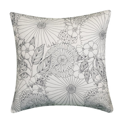Embroidered Outdoor Reversible Throw Pillow