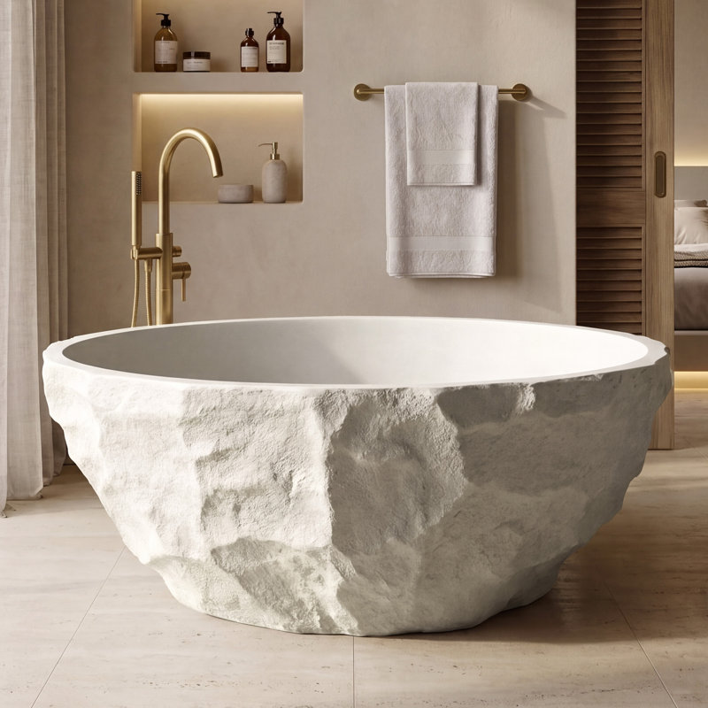 Baignoire de trempage ronde autoportante 60 po x 60 po