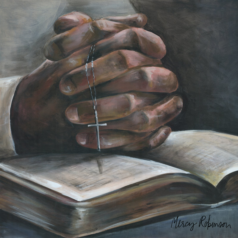 Hands Praying 3 - Wrapped Canvas Print, 30cm H x 30cm W x 3.8cm D