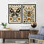 «Butterfly Bee Animal and Boho Floral Botanical Decor», reproduction d'art sur toile encadrée 2 pièces-99015869-99015870
