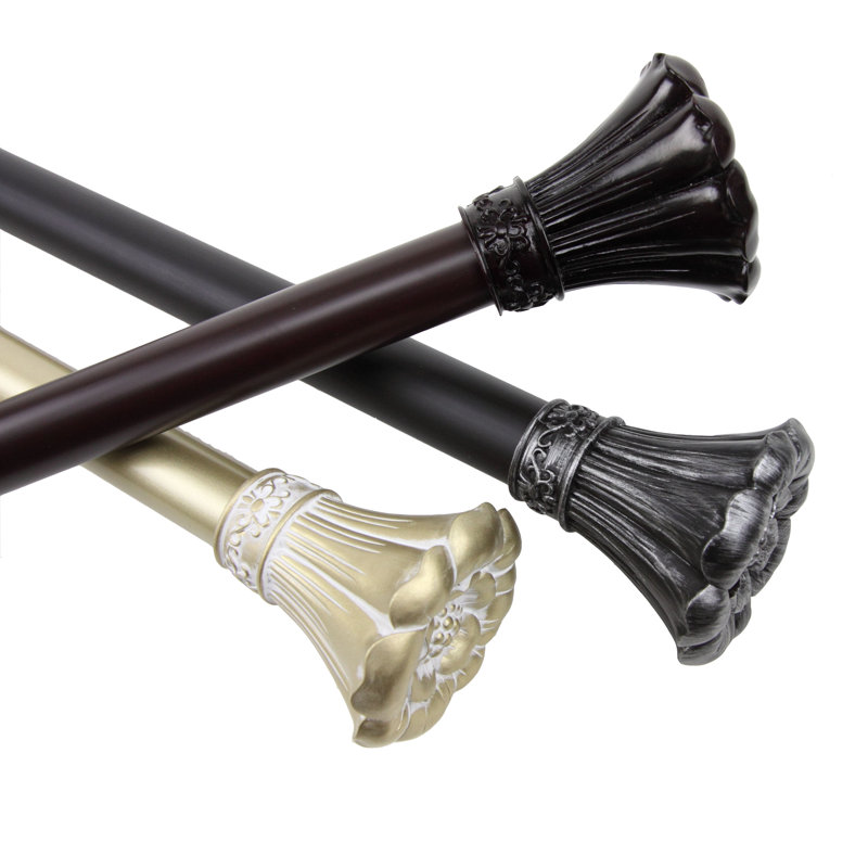 Tringle à rideaux simple Mcfarlane Blossom, Noir, H 1 po x l 120 po x P 3,63 po