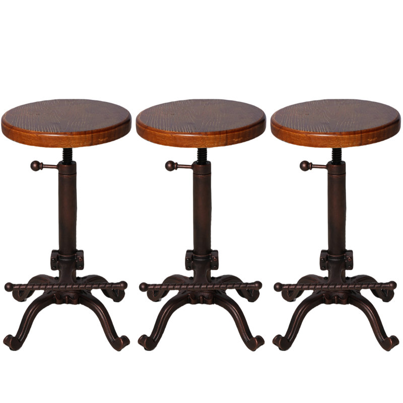 Tabouret de bar pivotant vintage 22,04 à 25,98 pouces avec tabourets de comptoir industriels réglables pour îlot de cuisine avec repose-pieds