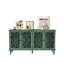 Buffet 60 "vert antique avec sculptures florales - Meuble télé et buffet en bois massif pour le salon