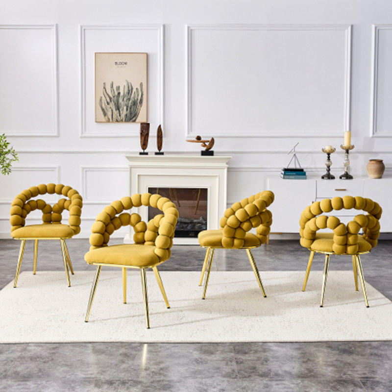 Chaises de salle à manger Puffy Bubble Chair, 4, Jaune