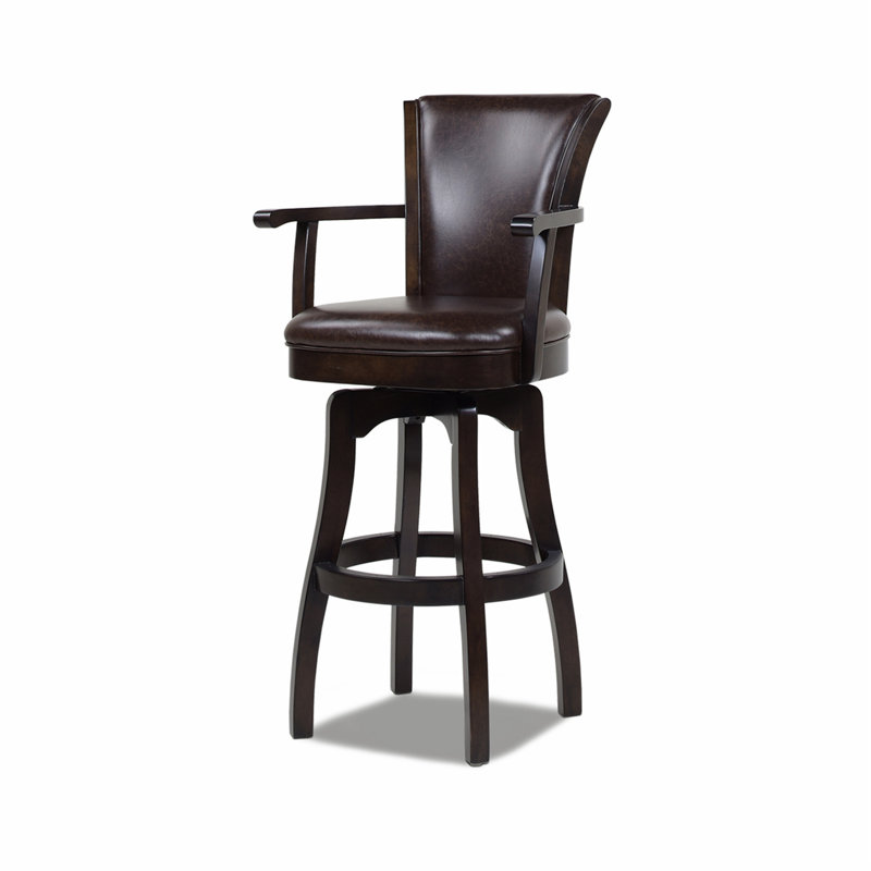 Tabouret de bar pivotant avec accoudoirs, similicuir rétro