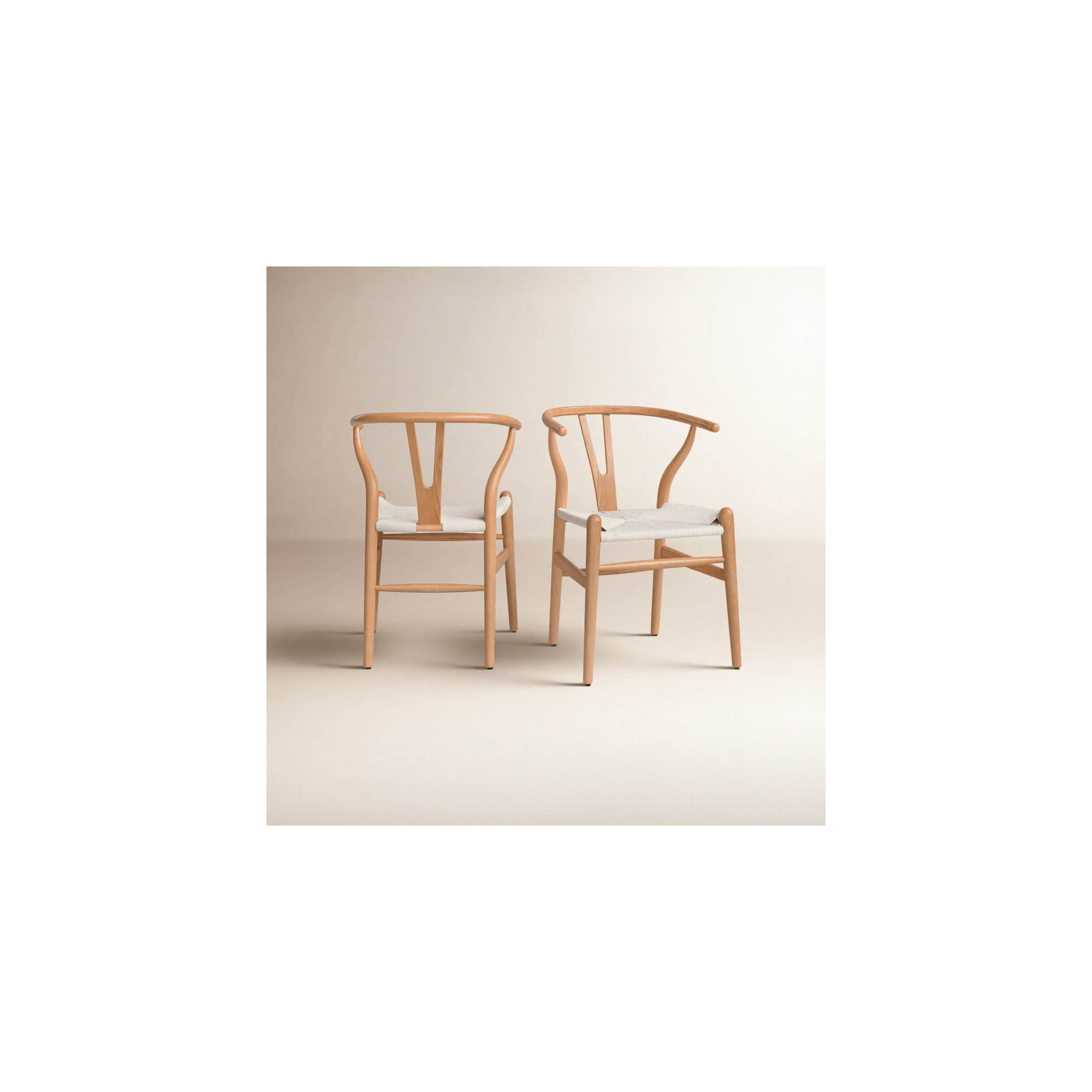 Wyn Woven Solid Wood Dining Chair, Natural, 2