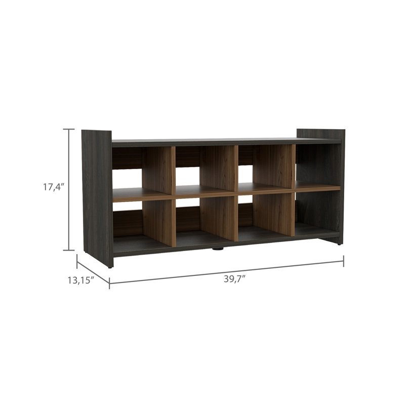 Unité de rangement pour hall d'entrée, capacité de huit chaussures - espresso / acajou