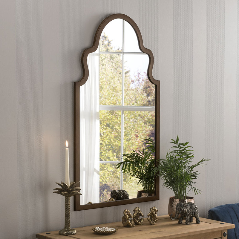 Bagneux Moroc Arch Wood Framed Wall Mounted Accent Mirror, 107.5cm H x  60.4cm W, Bronze