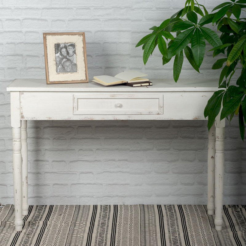 Table d'appoint en bois blanc antique