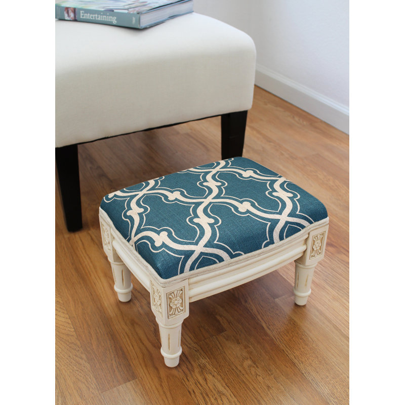 Repose-pieds Lymingt Trellis, Blanc, Bleu marine