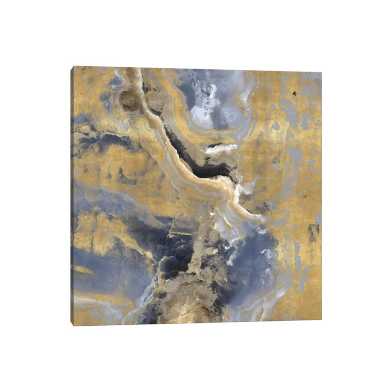 Stone With Gold And Grey I by Danielle Carson - Wrapped Canvas Gallery-Wrapped Canvas Giclée, 30.48 cm H x 30.48 cm W