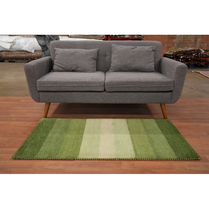 Tapis de couloir vert Gabbeh