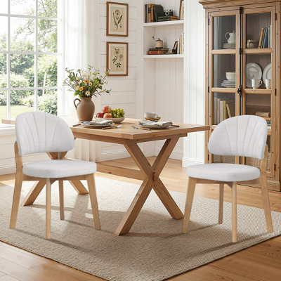Mid Century Upholstered Solid Wood Dining Chairs Side Chairs