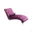 Chaise longue d'intérieur en velours capitonnée à boutons et rembourrée avec coussin pour le bureau de la chambre à coucher (velours mauve)-214201034