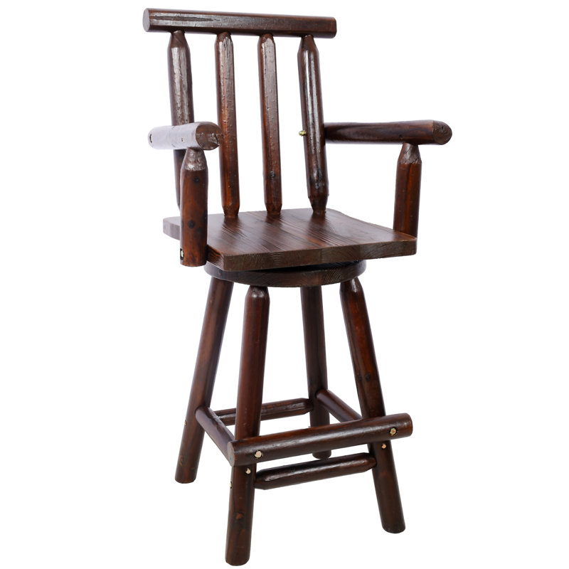Tabouret de bar rustique en bois de sapin (sans la table), Brun