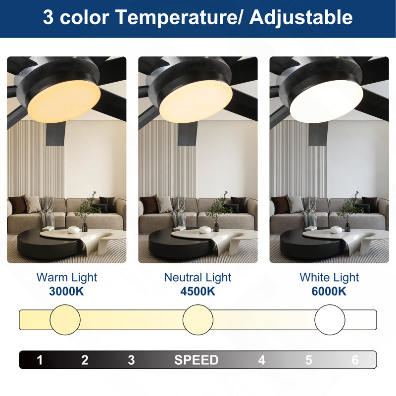72 Inch Industrial DC Motor Ceiling Fan With Light
