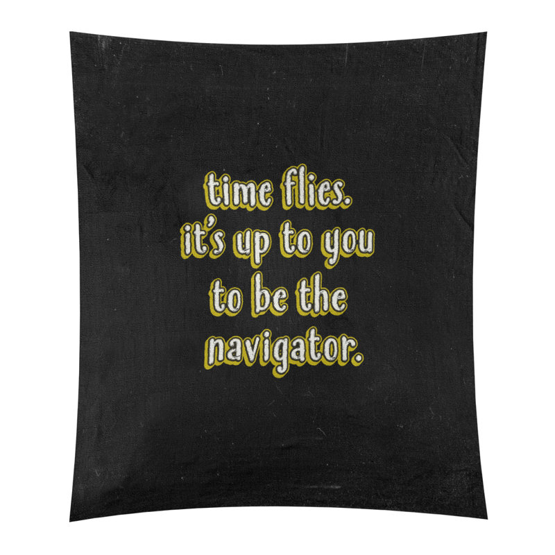 Tapisserie tableau noir en polyester time quote, H 60 po x l 51 po, Jaune