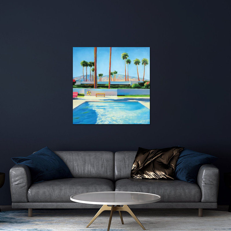 Palm Springs Pool - impression sans cadre, H 36 po x l 36 po x P 0,25 po