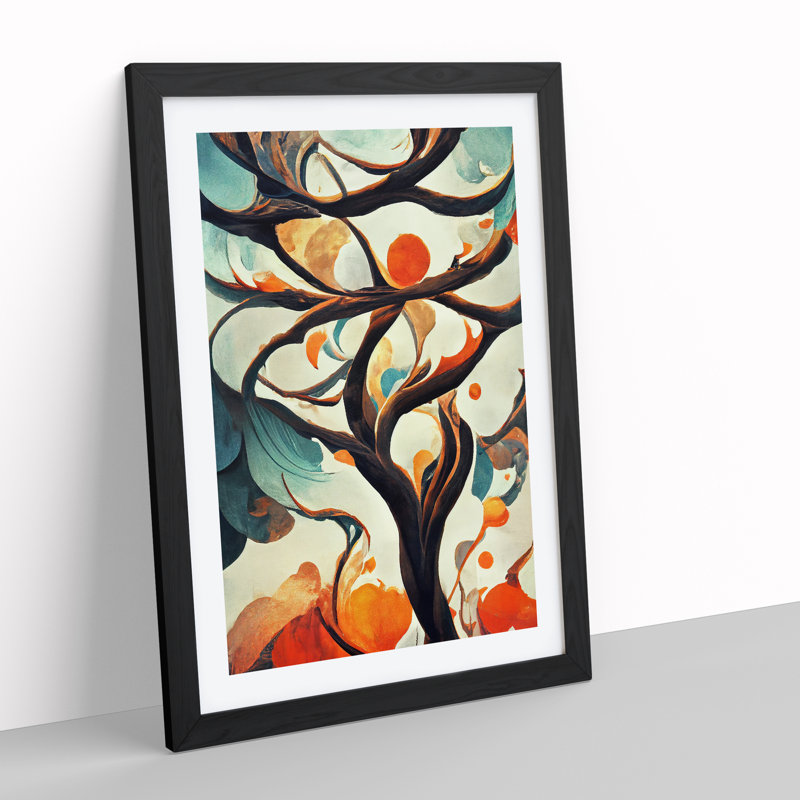 Abstract Tree Branches No.7 - Framed Print, Black Framed, 34cm H x 25cm W x 2cm D