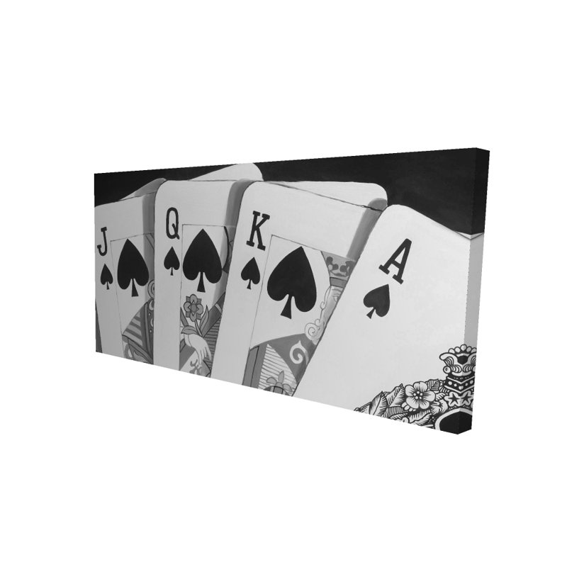 Toile de jeu de cartes noir et blanc | Pièce de décoration intérieure unique