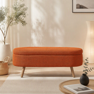 Banc de rangement avec repose-pieds ovale Luxury