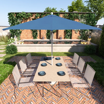 Parasol de patio blanc mat 11 pi.