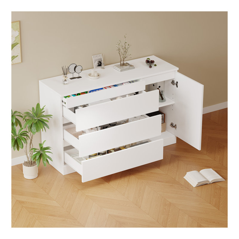 Armoire latérale en bois avec tiroirs cachés