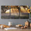 Morning Meadow Sunrise - toile tendue avec châssis de qualité supérieure - prête à être accrochée-1249736171