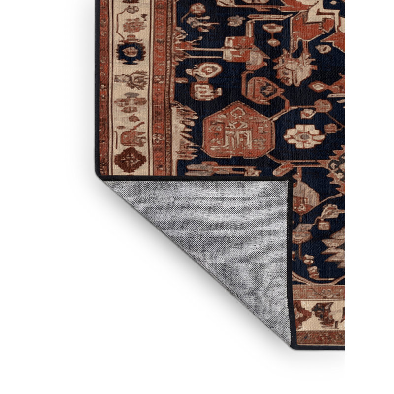Tapis brun turc lavable à la machine, Carré 7 pi